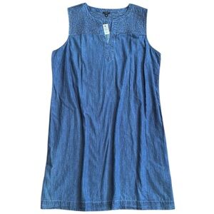 Talbots Blue Sleeveless Denim Dress